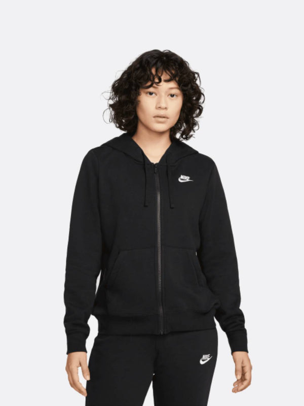 Nike - Women - Club Full-Zip Hoodie - Black/White