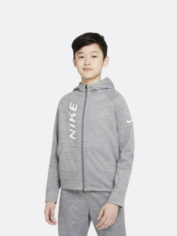 Nike - Boy - Therma Fit Full-Zip Hoodie - Smoke Grey/Heather