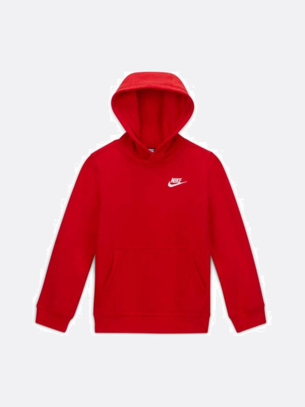 Nike - Boy - Club Pullover Hoodie - Red