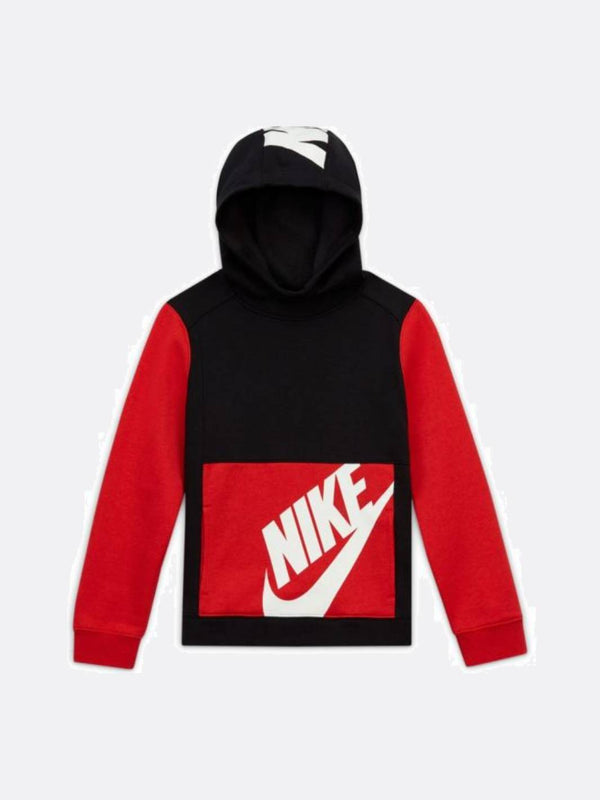 Nike - Boy - Colorblock Pouch Pullover Hoodie - Black/Red