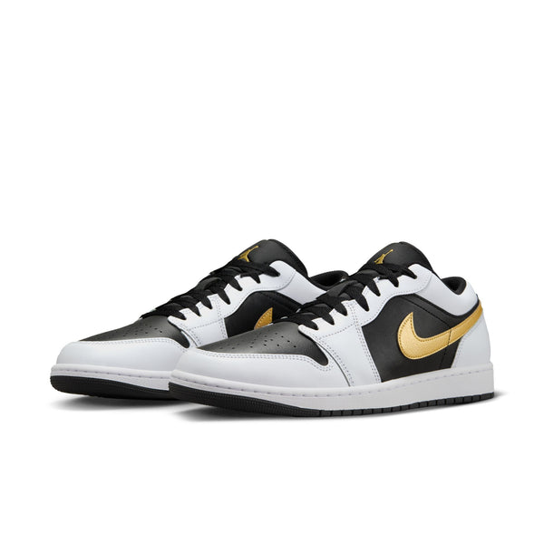 Jordan - Men - Air Jordan 1 Low - White/Metallic Gold/Black