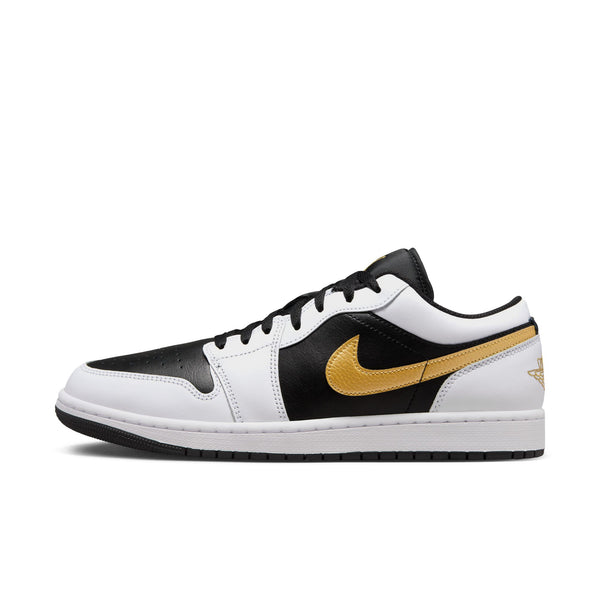 Jordan - Men - Air Jordan 1 Low - White/Metallic Gold/Black