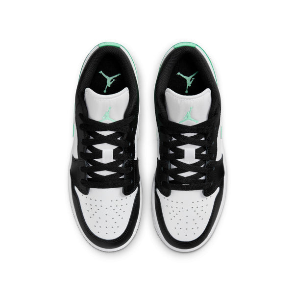 Jordan - Boy  - GS Air Jordan 1 Low - White/Black/Green Glow