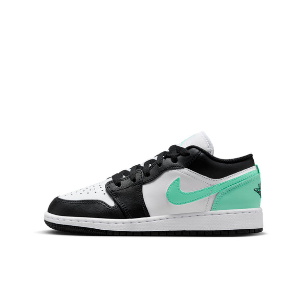 Jordan - Boy  - GS Air Jordan 1 Low - White/Black/Green Glow