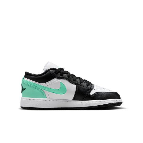 Jordan - Boy  - GS Air Jordan 1 Low - White/Black/Green Glow