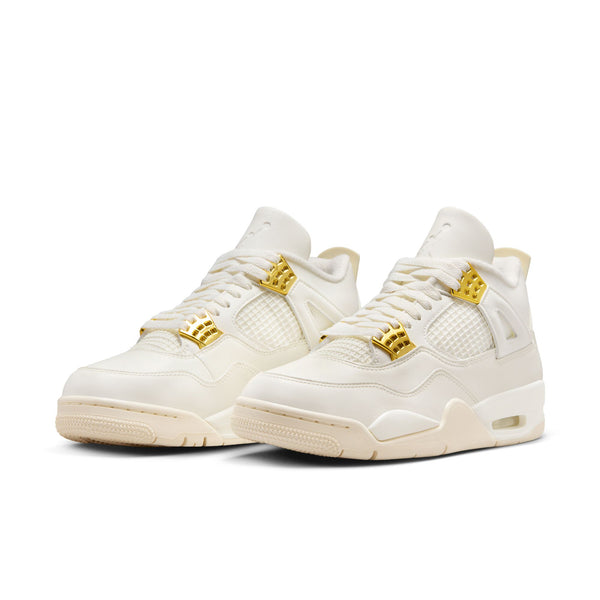 Jordan - Women - Retro 4 - Sail/Metallic Gold/Black