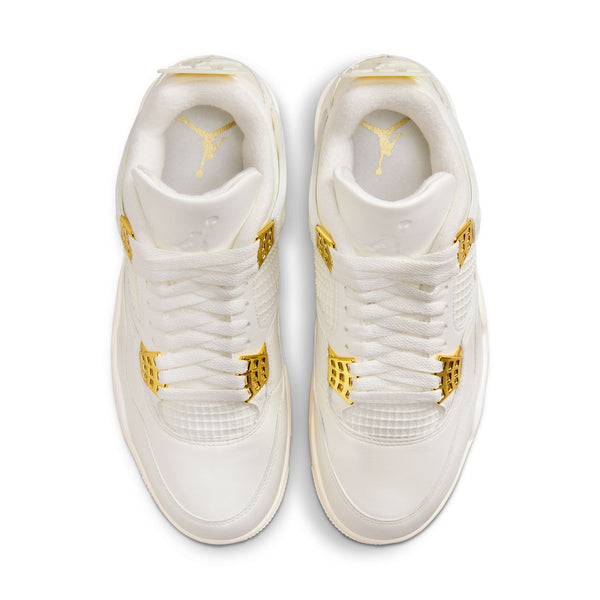 Jordan - Women - Retro 4 - Sail/Metallic Gold/Black