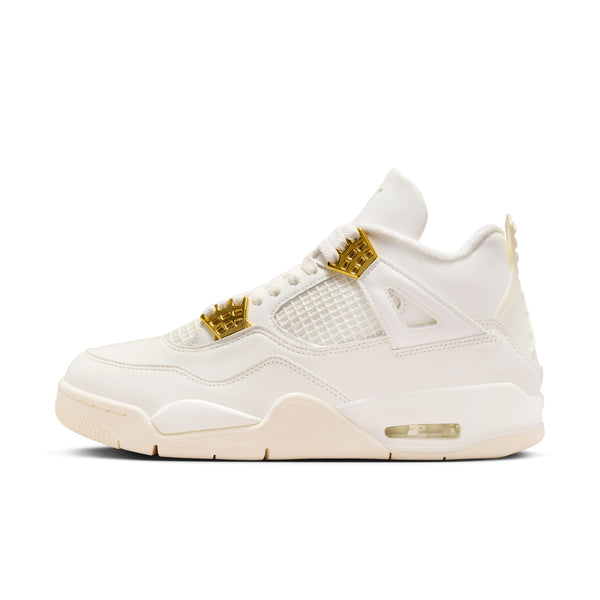 Jordan - Women - Retro 4 - Sail/Metallic Gold/Black