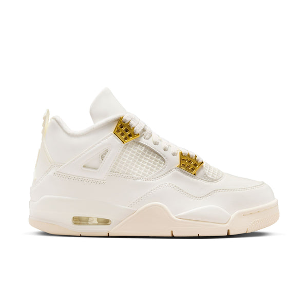 Jordan - Women - Retro 4 - Sail/Metallic Gold/Black