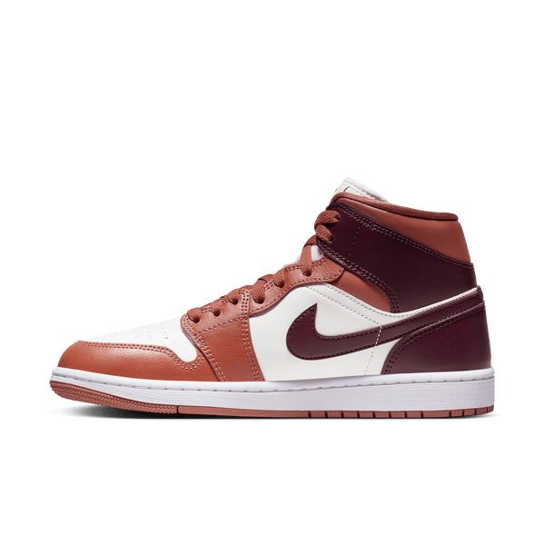 Jordan - Women - Air Jordan 1 Mid - Dusty Peach/Night Maroon