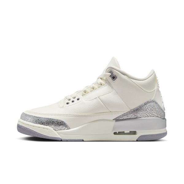 Jordan - Women - Retro 3 Low - Sail/Cement Grey/Metallic Silver