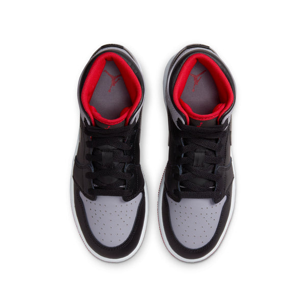 Jordan - Boy - GS Air Jordan 1 Mid - Black/Cement Grey/Fire Red