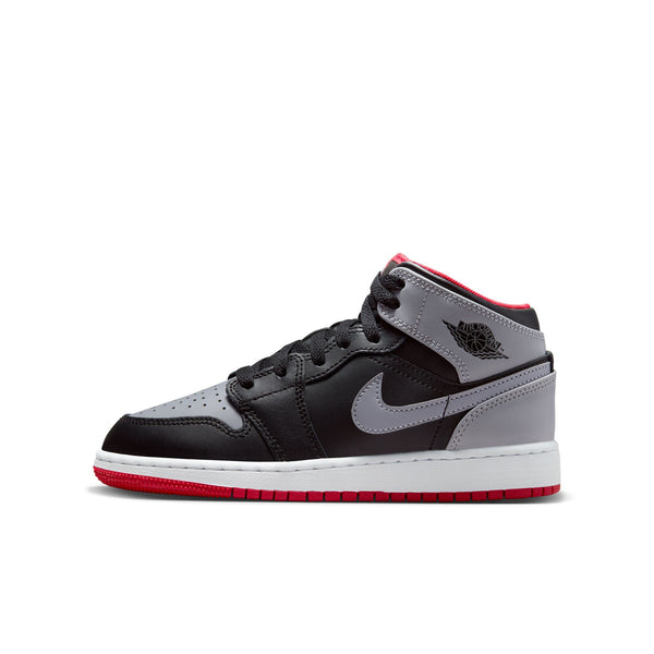 Jordan - Boy - GS Air Jordan 1 Mid - Black/Cement Grey/Fire Red