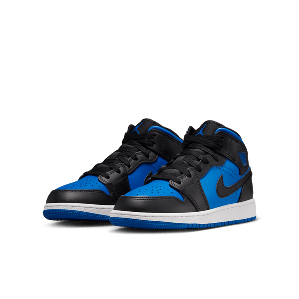 Jordan - Boy - GS Air Jordan 1 Mid - Black/Royal Blue/White