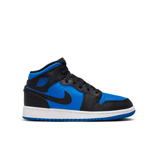 Jordan - Boy - GS Air Jordan 1 Mid - Black/Royal Blue/White