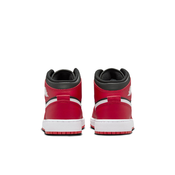 Jordan - Boy - GS Air Jordan 1 Mid - Black/White/Gym Red