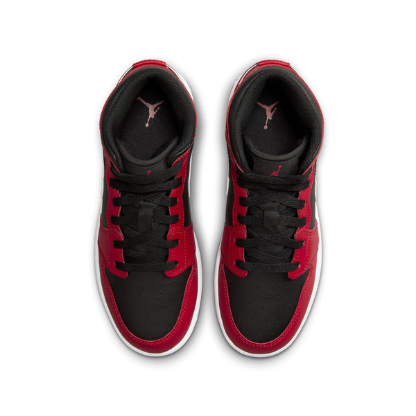 Jordan - Boy - GS Air Jordan 1 Mid - Black/White/Gym Red
