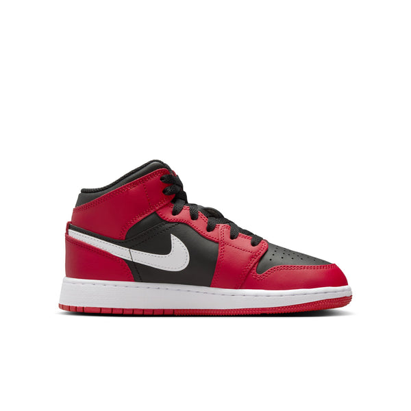 Jordan - Boy - GS Air Jordan 1 Mid - Black/White/Gym Red