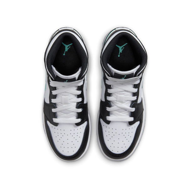Jordan - Boy  - GS Air Jordan 1 Mid - White/Green Glow/Black