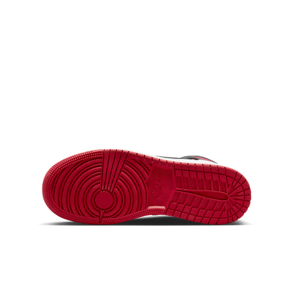 Jordan - Boy - GS Air Jordan 1 Mid - White/Gym Red/Black