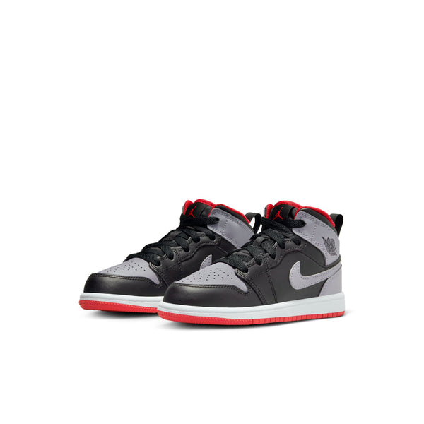 Jordan - Boy - PS Air Jordan 1 Mid - Black/Cement Grey/Fire Red