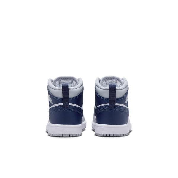 Jordan - Boy - PS Air Jordan 1 Mid - White/Midnight Navy/Wolf Grey