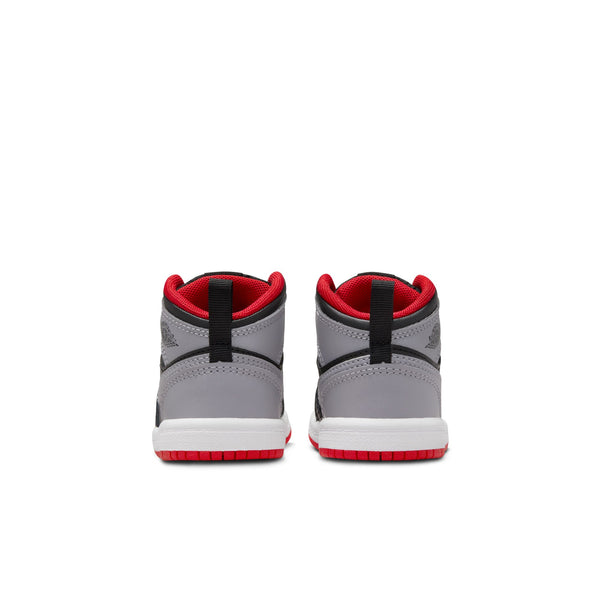 Jordan - Boy - TD Air Jordan 1 Mid - Black/Cement Grey/Fire Red