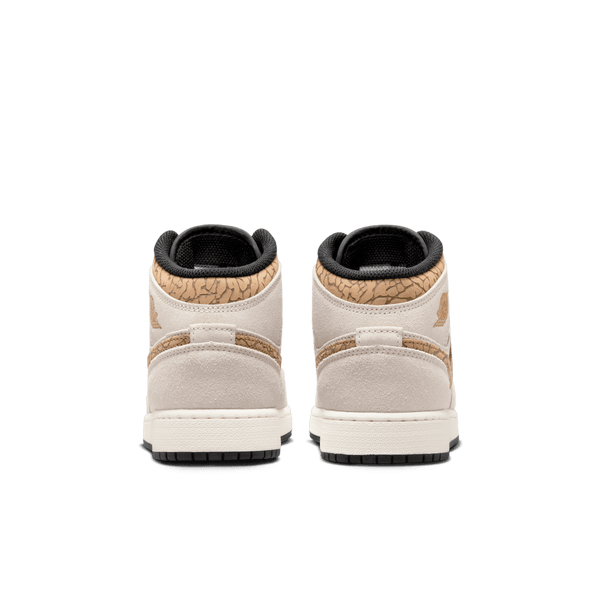 Jordan - Boy - GS Air Jordan 1 Mid SE - Brown/Metallic Gold/White
