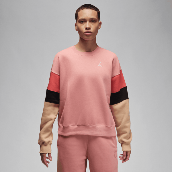 Jordan - Women - Brooklyn Fleece Crewneck - Red Stardust/Desert/White