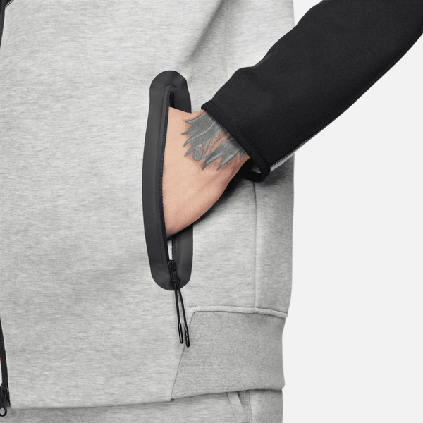 Nike - Men - Tech Fleece Full-Zip Hoodie - Grey/Black/White