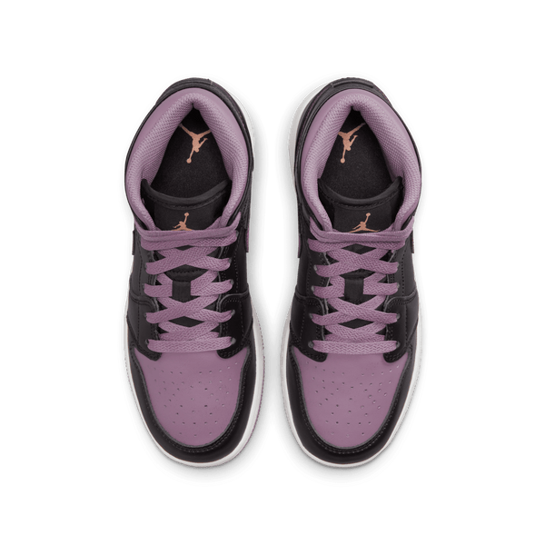 Jordan - Boy - GS Air Jordan 1 Mid SE - Black/Orange/Mauve/White