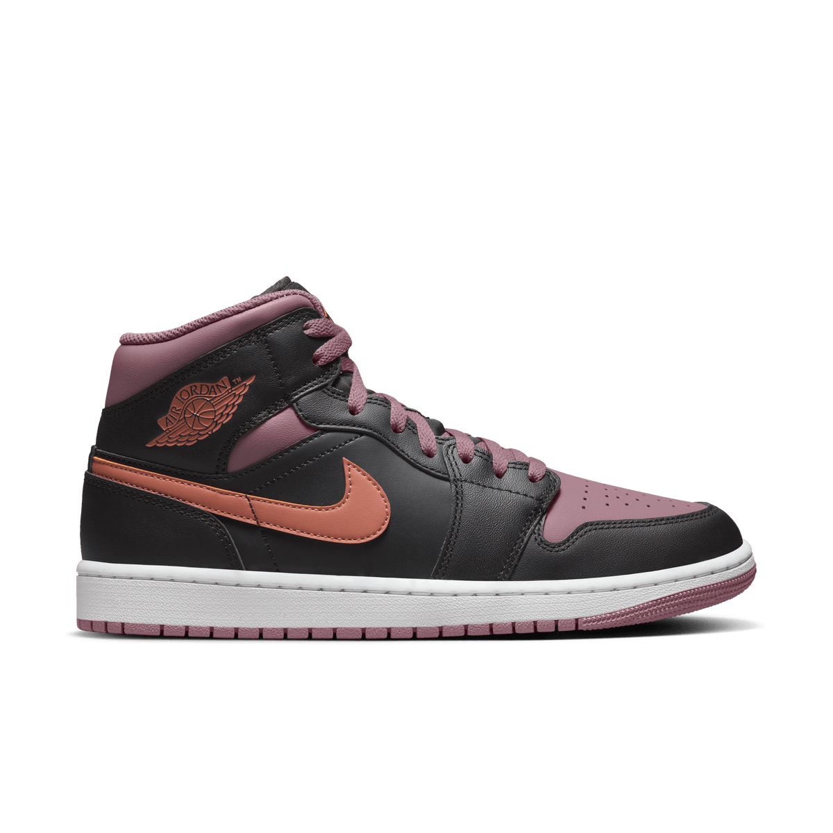 Jordan - Men - Air Jordan 1 Mid SE - Black/Orange/Mauve/White – Nohble