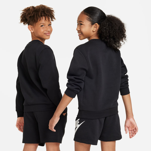 Nike - Boy - Club Fleece Crewneck - Black/White