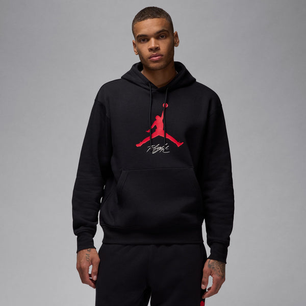 Jordan - Men - Essentials Baseline Pullover Hoodie - Black/Gym Red