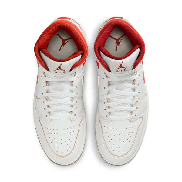 Jordan - Men - Air Jordan 1 Mid SE - White/Lobster Red