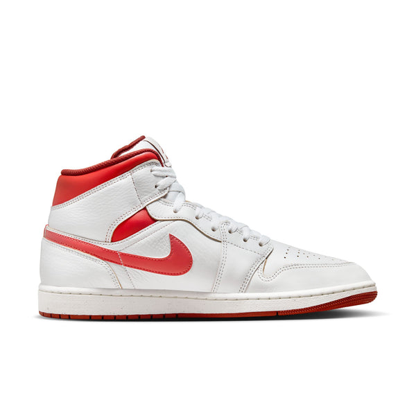 Jordan - Men - Air Jordan 1 Mid SE - White/Lobster Red