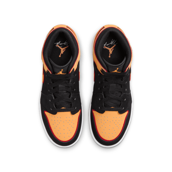 Jordan - Boy - GS Air Jordan 1 Mid SE - Black/Orange/White