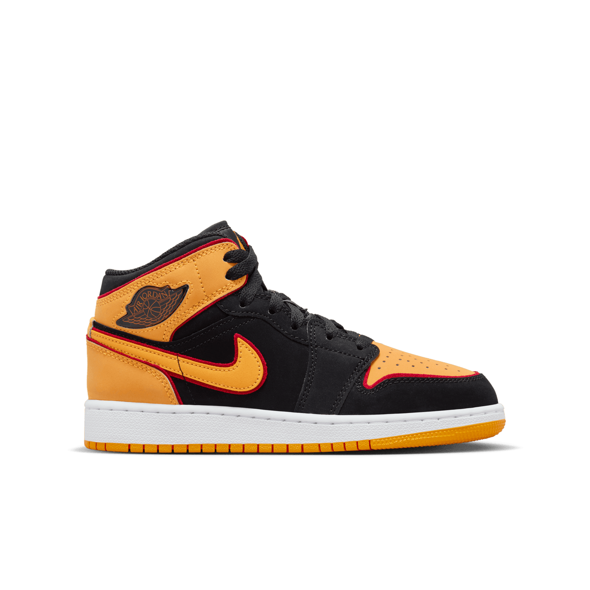Jordan Boy GS Air Jordan 1 Mid SE Black Orange White Nohble