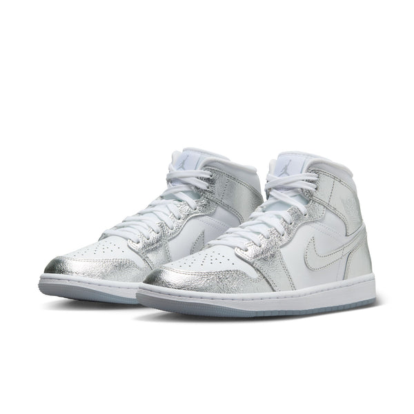 Jordan - Women - Air Jordan 1 Mid SE - White/Silver/Wolf Grey