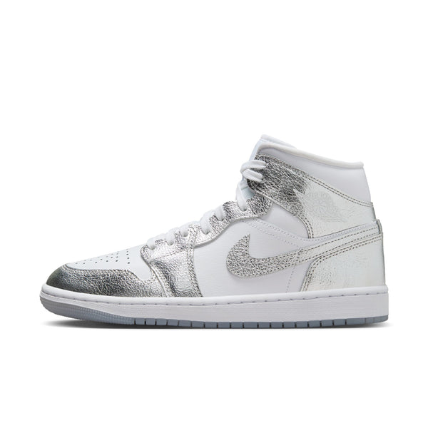 Jordan - Women - Air Jordan 1 Mid SE - White/Silver/Wolf Grey