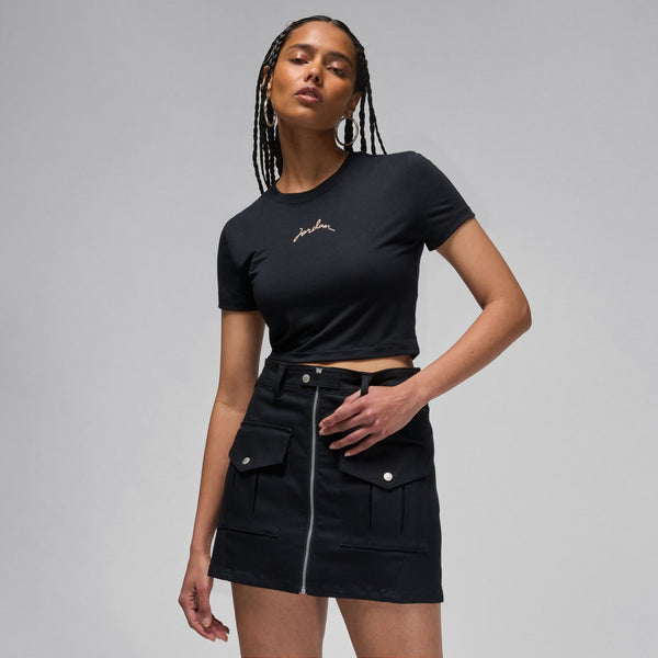 Jordan - Women - Slim Crop Tee - Black/Brown