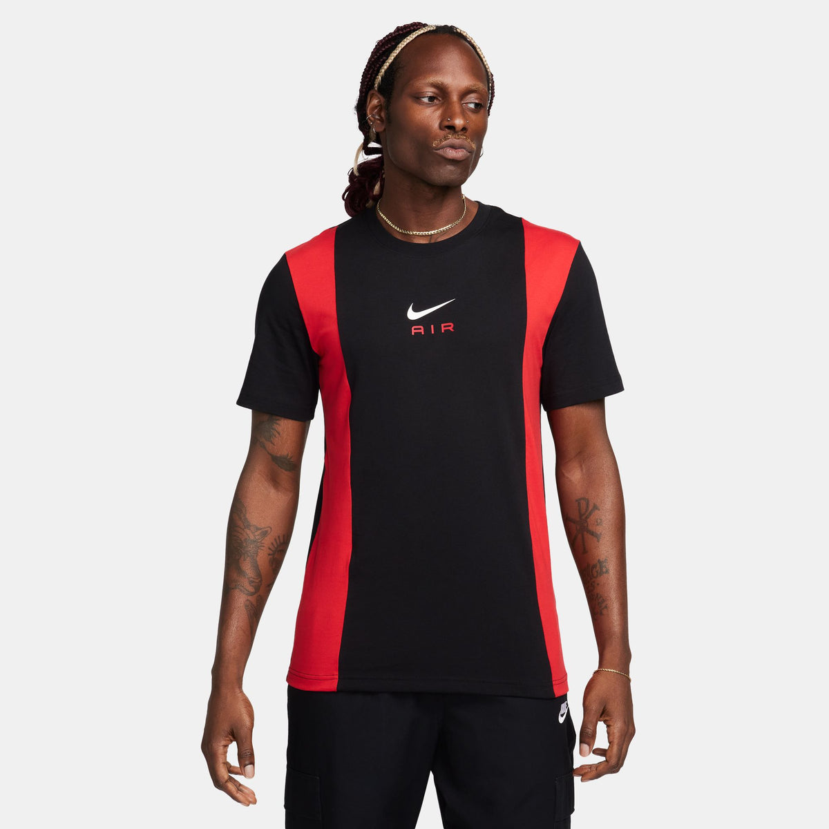 Nike Men Air Track Tee Black University Red Nohble