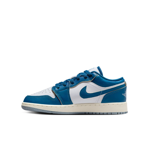 Jordan - Boy - GS Air Jordan 1 Low SE - White/Industrial Blue/Blue Grey