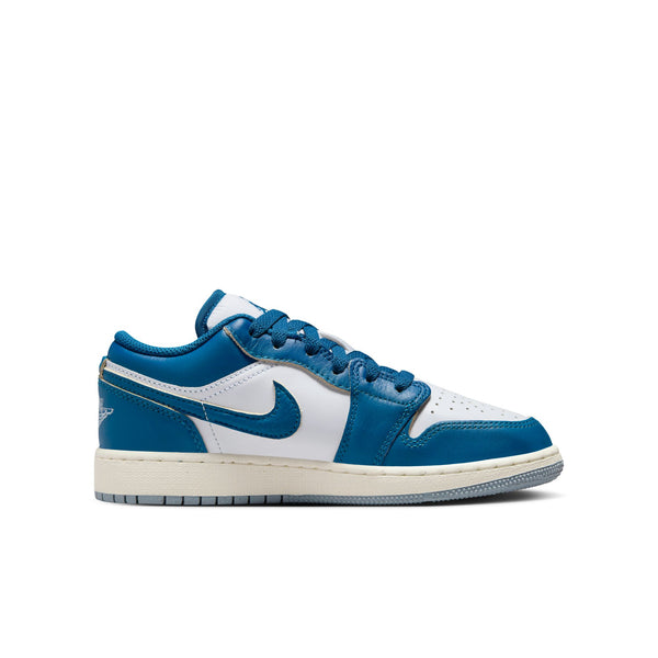 Jordan - Boy - GS Air Jordan 1 Low SE - White/Industrial Blue/Blue Grey