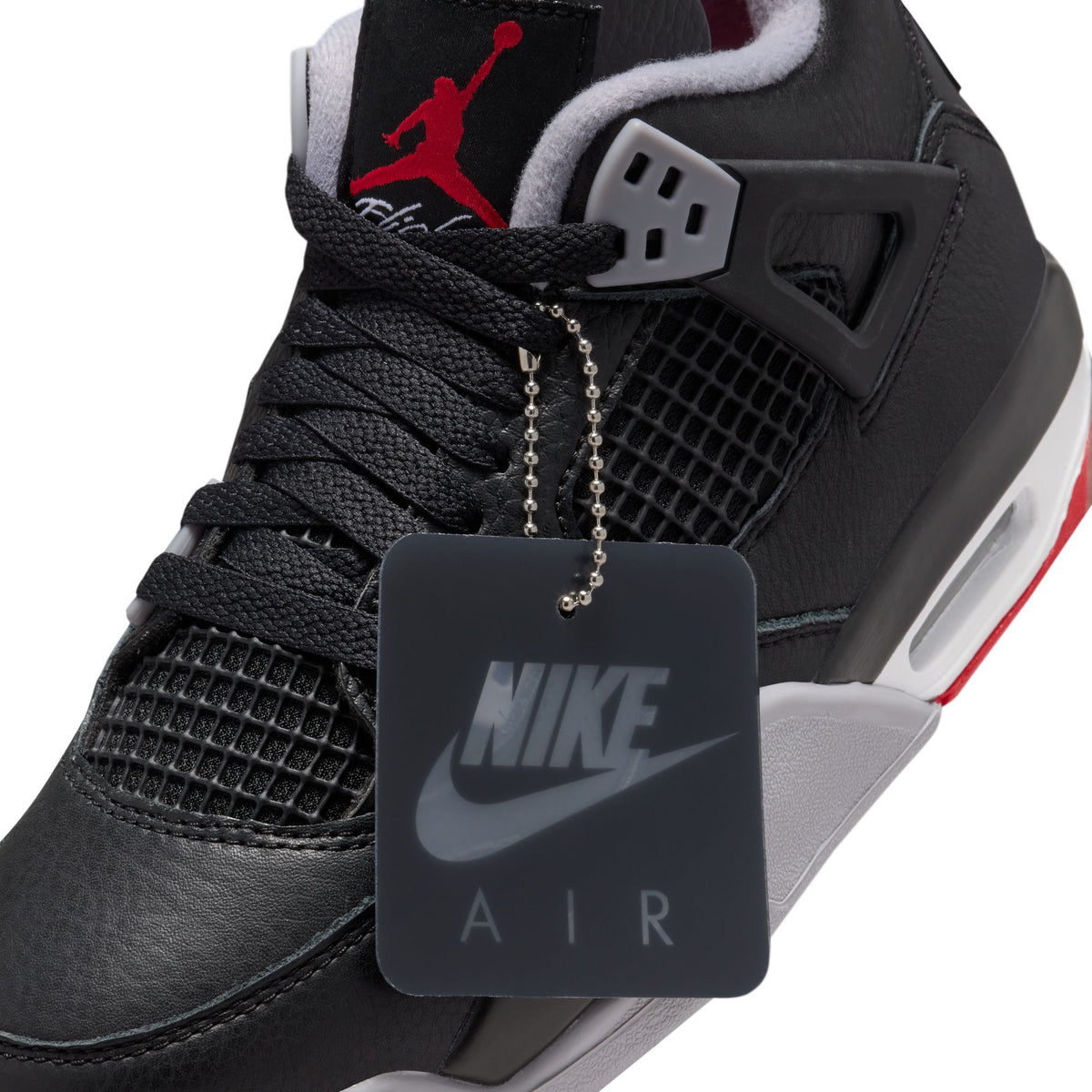 Jordan Boy GS Retro 4 Black Fire Red Cement Grey Nohble