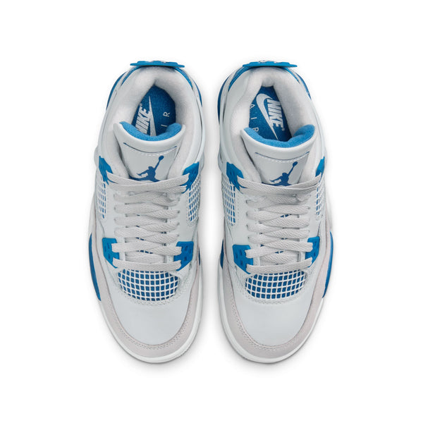 Air Jordan - Boy - GS Retro 4 - Off White/Military Blue/Grey