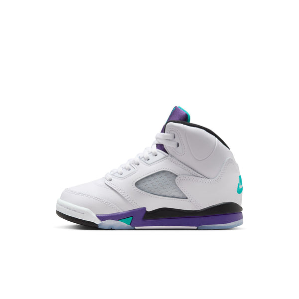 Jordan - Boy - PS Retro 5 OG - White/New Emerald/Grape Ice/Black