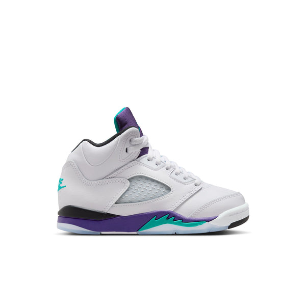 Jordan - Boy - PS Retro 5 OG - White/New Emerald/Grape Ice/Black