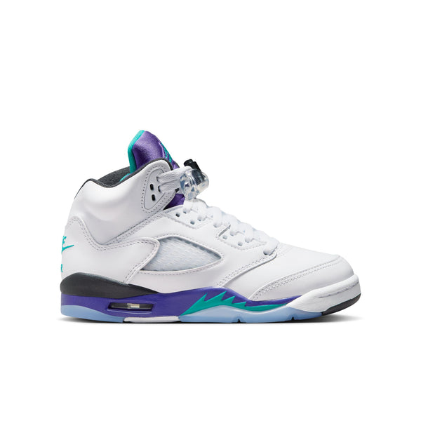 Jordan - Boy - GS Air Jordan Retro 5 OG - White/New Emerald/Grape Ice/Black