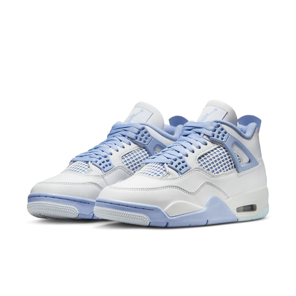 Jordan - Women - Retro 4 - White/Aluminum/Blue/Oil Green